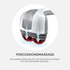 Illustration av percussionsmassage med Silky Planet massageapparats rörliga massagehuvuden.