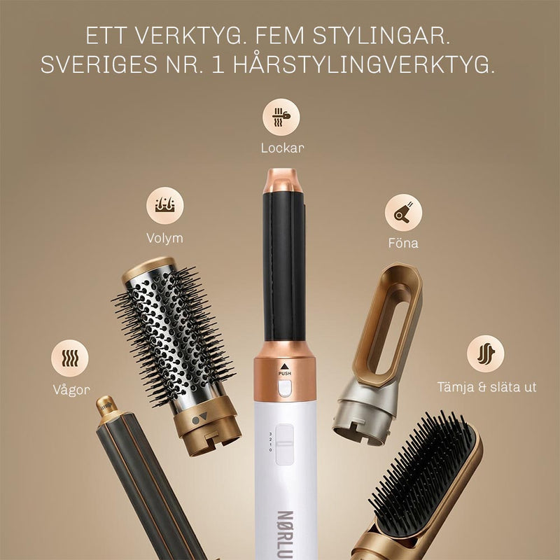 Locktång med AirFlow-teknik som fördelar värmen jämnt för skonsam styling och långvariga lockar.
