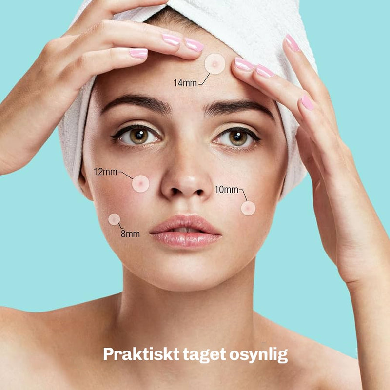 Storleksjämförelse av Silky Planet Anti-Pickel Plåster – 10 mm och 12 mm diameter