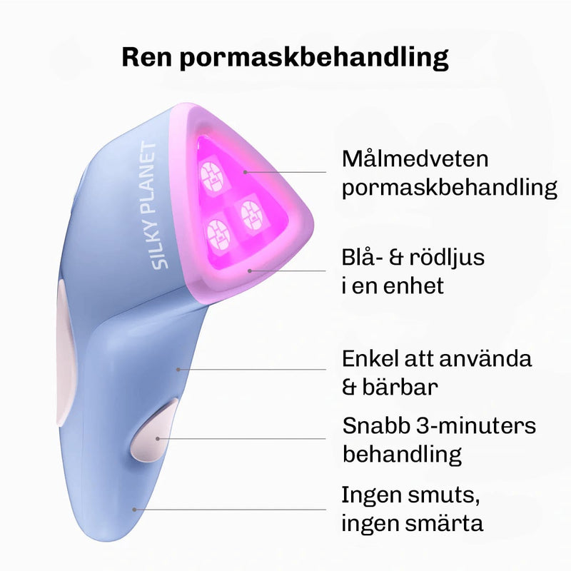 Blått och rött LED-ljus – riktad behandling mot akne, rodnad och Hautunreinheiten