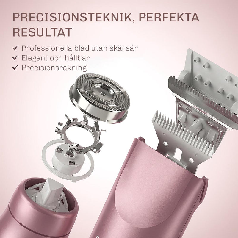 Elektrisk mini trimmer for kvinnor med skonsam rakning
