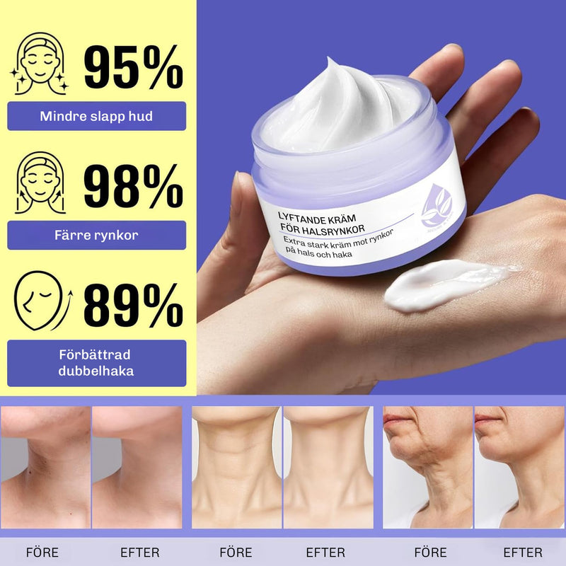 Användning av Silky Planet Halsfalten Lifting Creme – lyftande och återfuktande effekt