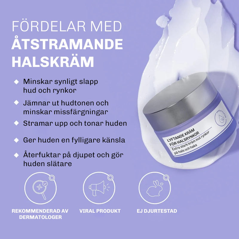 Resultat efter regelbunden användning – synbart fastare och jämnare halsområde