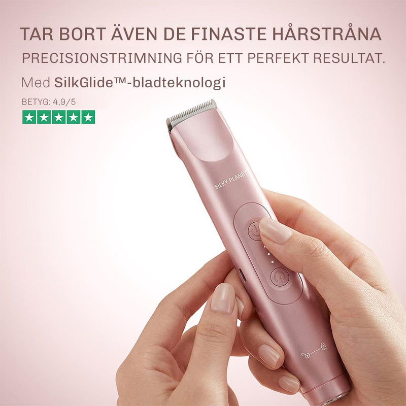 Mini trimmer med hypoallergena keramiska blad for kanslig hud