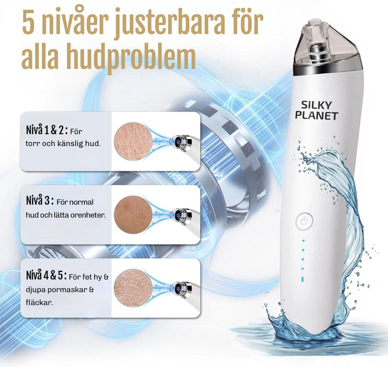 Resultat efter användning av Silky Planet porrengörare – synbart slätare hud