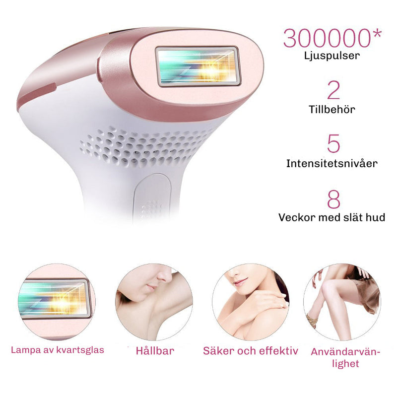 Flera energilägen gör det enkelt att anpassa behandlingen efter hudtyp.