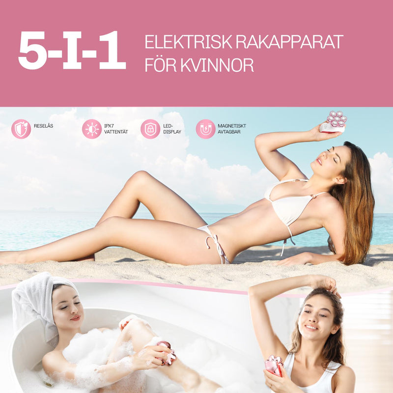 Jämförelse före och efter rakning av armhåla med Silky Planet damrakapparat