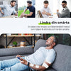 Fyra bilder av personer med smärta i rygg, knä, armbåge och handled samt en avslappnad man med elektroder på armen.