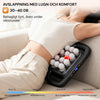 Silky Planet massagepistol 16 Pro+ används mot nedre ryggen medan en person sitter i en soffa.