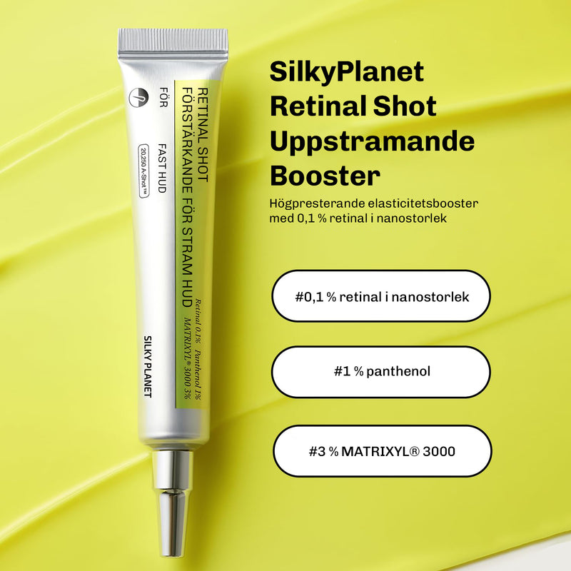 Silky Planet Retinalserum appliceras på ansiktet