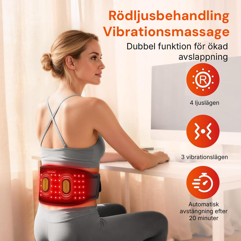 Storleksguide med midjemått för Silky Planet rödljusmassagebälte Elite+