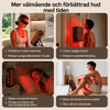 Fyra livsstilsbilder som visar användning av Silky Planet rödljuspanel InfraBeam+ i hemmet