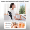 Bild som visar användning av Silky Planet shiatsu-massagekudde Pro+ i bilen, på kontoret och i hemmet