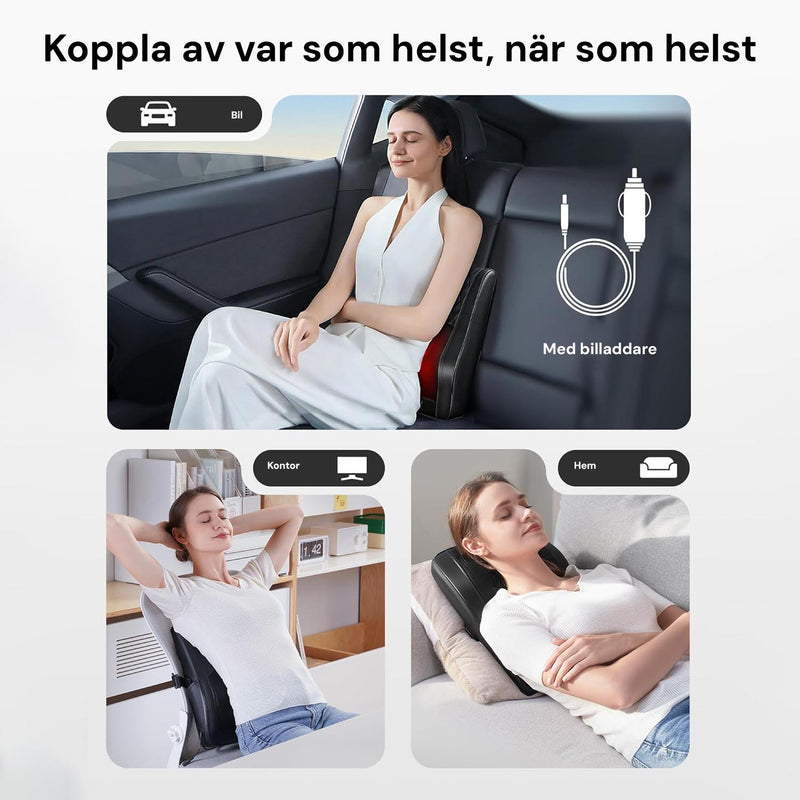 Bild av fjärrkontrollens funktioner för Silky Planet shiatsu-massagekudde Pro+