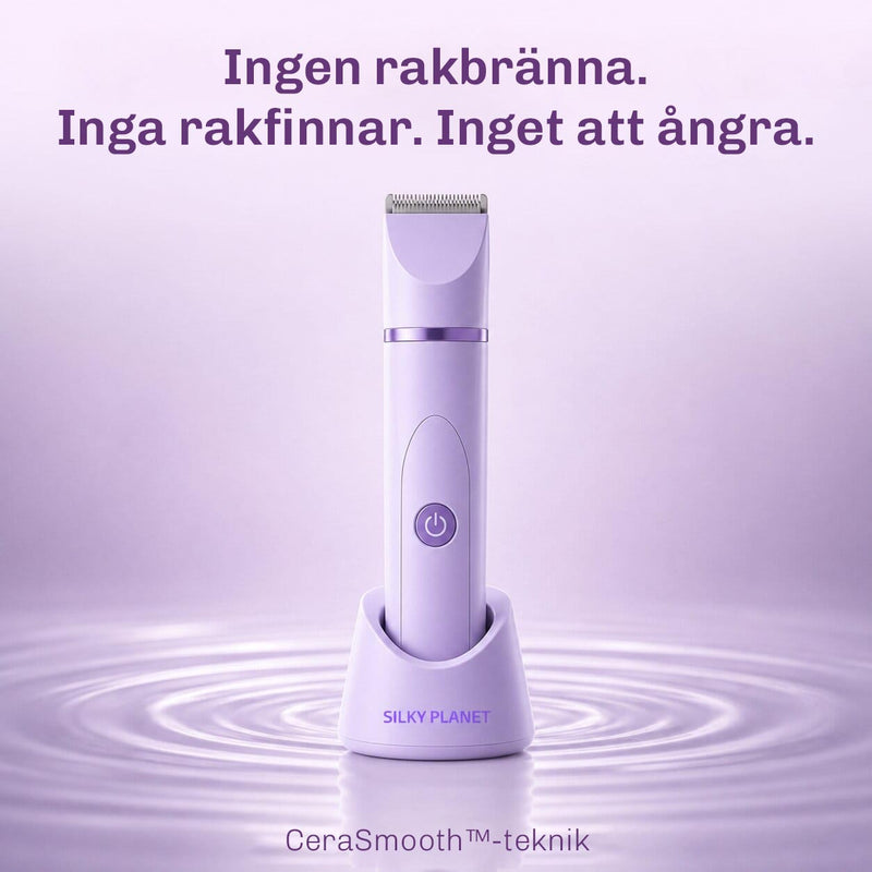Vattentät intimtrimmer för användning både på torr hud och i duschen.